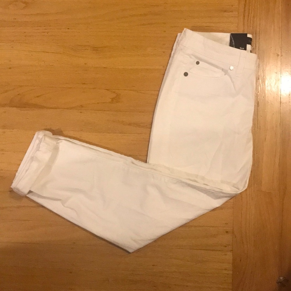 White Calvin Klein skinny crop pants